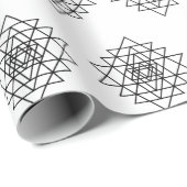 Geometric Mandala Black Line Art Cadeaupapier (Rol Hoek)