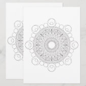 Geometric Mandala Black Lines v2 Coloring Sjabloon (Voorkant / Achterkant)