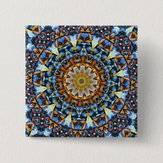 Geometric Mandala - Gepersonaliseerd Vierkante Button 5,1 Cm (Voorkant)