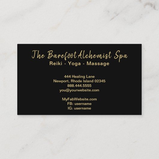 *~* Geometric Mandala Gold Sacred Geometry Boho Visitekaartje (Achterkant)