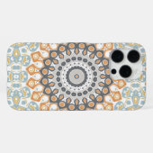 Geometric Mandala in Orange, Gray, and Blue iPhone Hoesje (Achterkant horizontaal)