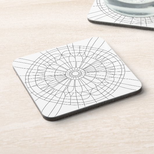 Geometric Mandala Pattern Bier Onderzetter (Linkerzijde)