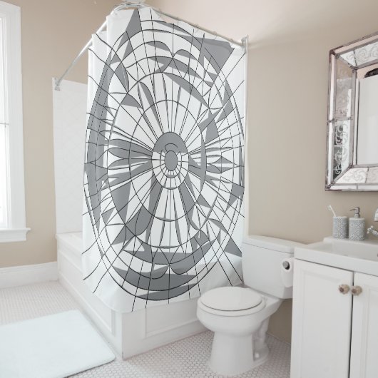 Geometric Mandala Pattern Douchegordijn (In situ)