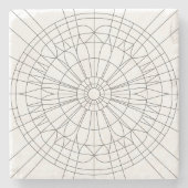 Geometric Mandala Pattern Stenen Onderzetter (Voorkant)