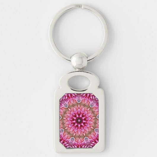 Geometric Mandala Pink Flower Pattern-67545 Sleutelhanger (Voorkant)