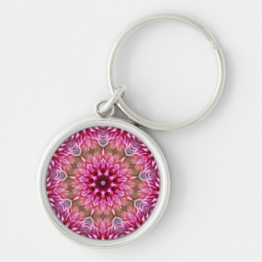 Geometric Mandala Pink Flower Pattern-67545 Sleutelhanger (Voorkant)