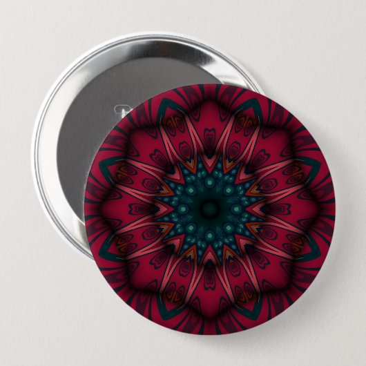 Geometric Mandala Ronde Button 4,0 Cm (Voorkant /achterkant)