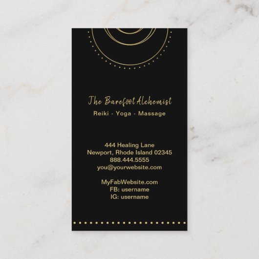 *~* Geometric Mandala Sacred Geometry Boho Gold Visitekaartje (Achterkant)