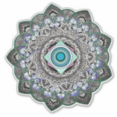 Geometric Mandala transparante Sticker (Voorkant)