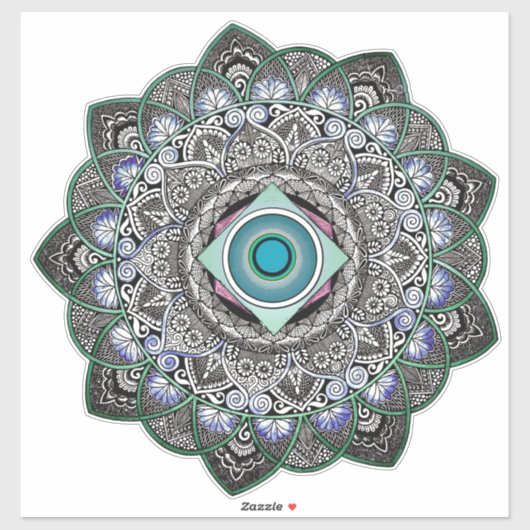 Geometric Mandala transparante Sticker (Vel)