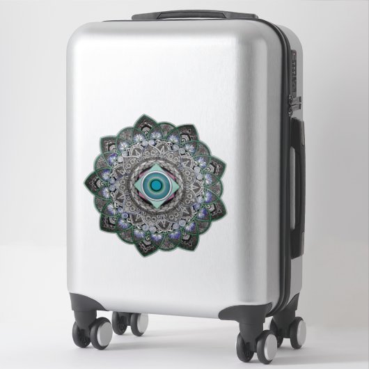 Geometric Mandala transparante Sticker (Koffer)