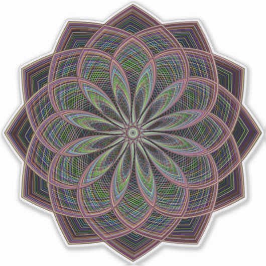 Geometric Mandala transparante Sticker (Voorkant)