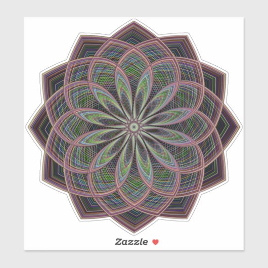 Geometric Mandala transparante Sticker (Vel)