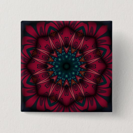 Geometric Mandala Vierkante Button 5,1 Cm (Voorkant)