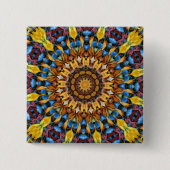 Geometric Mandala Vierkante Button 5,1 Cm (Voorkant)