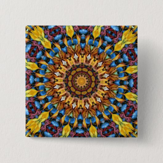 Geometric Mandala Vierkante Button 5,1 Cm (Voorkant)