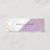 Geometric Marble Lavender Gold Mini Visitekaartje (Voorkant)