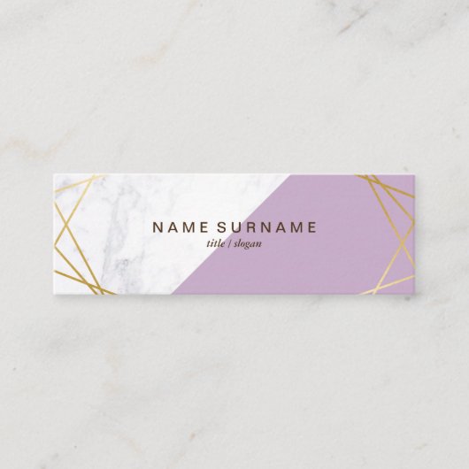Geometric Marble Lavender Gold Mini Visitekaartje (Voorkant)