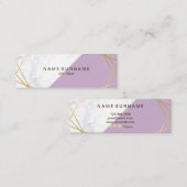 Geometric Marble Lavender Gold Mini Visitekaartje (Voorkant / Achterkant)