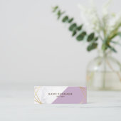 Geometric Marble Lavender Gold Mini Visitekaartje (Staand voorkant)