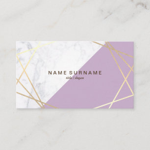 Geometric Marble Lavender Gold Visitekaartje