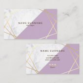 Geometric Marble Lavender Gold Visitekaartje (Voorkant / Achterkant)