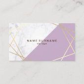 Geometric Marble Lavender Gold Visitekaartje (Voorkant)