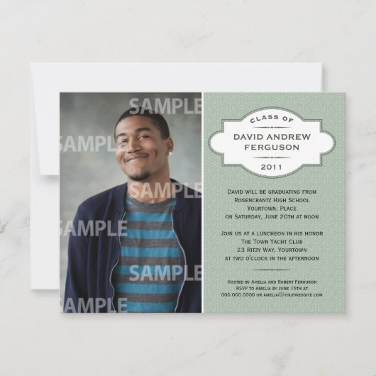 Geometric Medallion Afstuderen Invitation Kaart (Voorkant)
