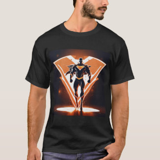 Geometric Might: Superhero Emblem Fusion T-shirt