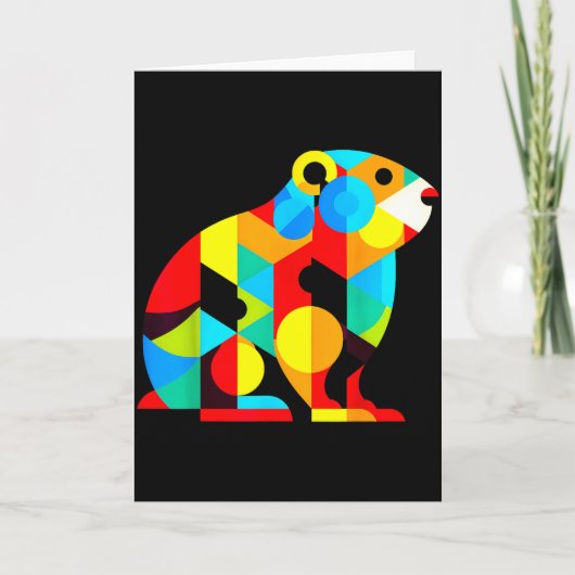 Geometric Minimalism Modern Illustration Groundhog Kaart (Voorkant)