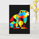 Geometric Minimalism Modern Illustration Groundhog Kaart (Gele Bloem)
