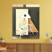 Geometric Minimalist Guy on Bike  Canvas Afdruk (Insitu (Woonkamer))