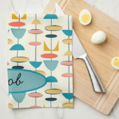 Geometric, Mod, Retro, Mid Century Modern Kitchen Theedoek (Quarter Fold)