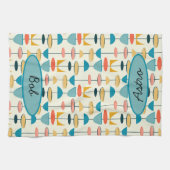 Geometric, Mod, Retro, Mid Century Modern Kitchen Theedoek (Horizontaal)