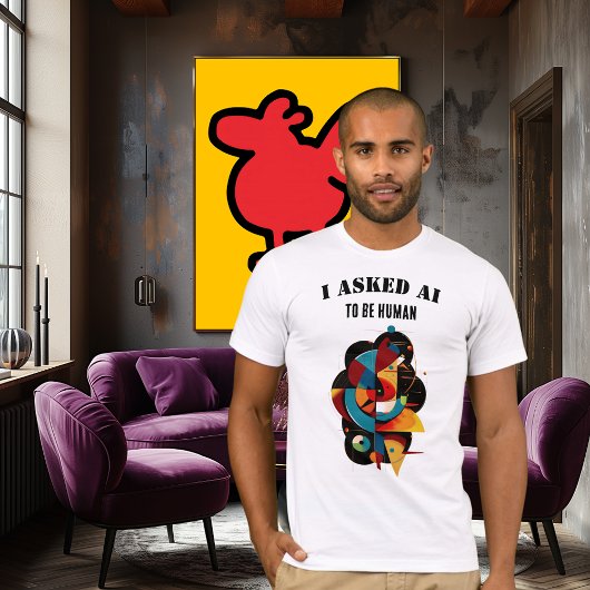 Geometric Modern Art – Human Creativity Meets AI T-shirt