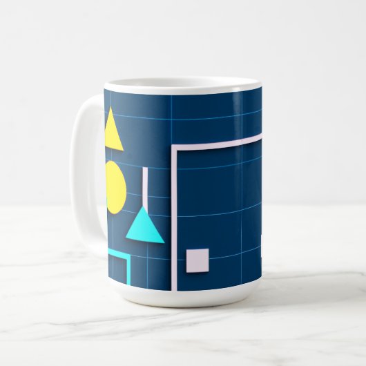 Geometric Modern Tech Koffiemok (Voorkant links)