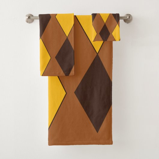 Geometric Modern Trendy Diamond Pattern Bad Handdoek (Insitu)