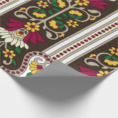 Geometric Moghul Paisley pattern on white backgrou Cadeaupapier (Hoek)