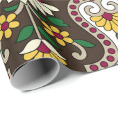 Geometric Moghul Paisley pattern on white backgrou Cadeaupapier (Rol Hoek)