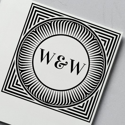 Geometric Monogram Self-Inking Stamp Zelfinktende Stempel