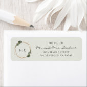 Geometric Monogram Weddenschap Return Address Etiket (Insitu)