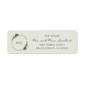 Geometric Monogram Weddenschap Return Address Etiket (Voorkant)