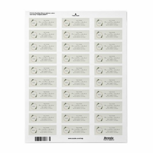Geometric Monogram Weddenschap Return Address Etiket (Full Sheet)