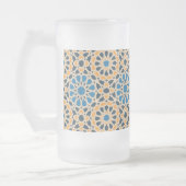 Geometric Moroccan Tile & Orange Pattern Matglas Bierpul (Links)