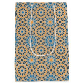 Geometric Moroccan Tile & Orange Pattern Medium Cadeauzakje (Achterkant)