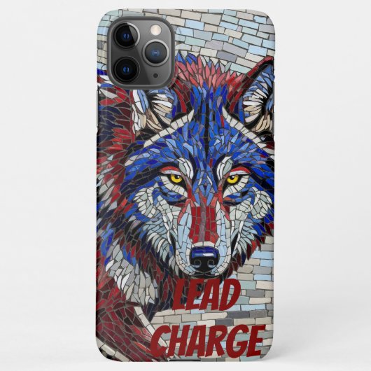 Geometric Mosaic Alpha Wolf Phone Case iPhone Hoesje (Achterkant)