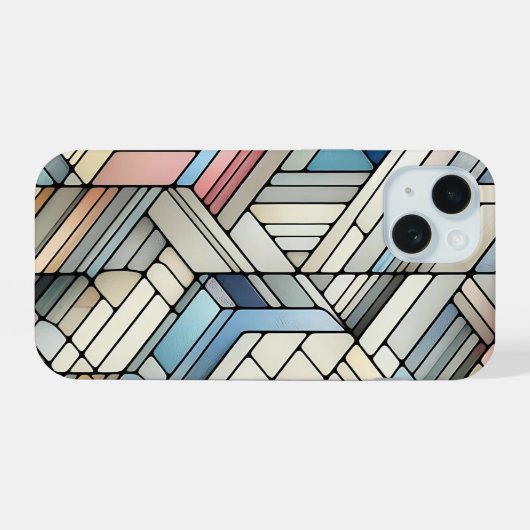 Geometric Mosaic iPhone 15 Case (Achterkant horizontaal)