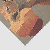 Geometric Mosaic Lioness with Stylized Africa Map  Tissuepapier (Detail)