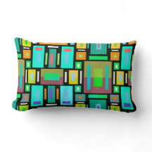 Geometric Mosaic Shapes Box Square Design Pillow