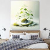 Geometric Moss Garden Canvas Afdruk (Insitu (Slaapkamer))